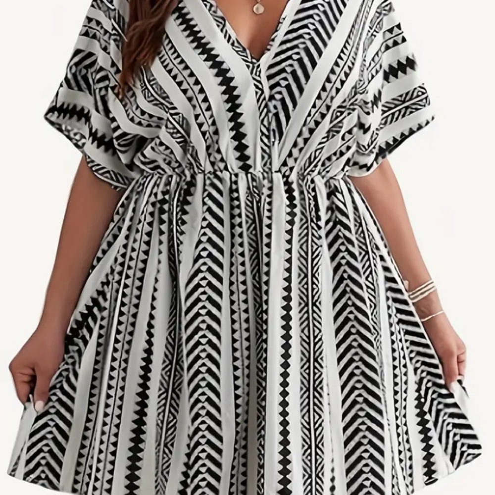 Black and White Patterned Dress